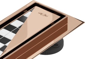 Mexen Flat 360° M13 ralo linear rotativo 2 em 1 100 cm, ouro rosa - 1610100-40