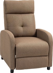 HOMCOM Poltrona Relax Reclinável até 155° Poltrona Reclinável Manual para Pessoas com Altura Inferior 195 cm 67x87x98 cm Marrom | Aosom Portugal