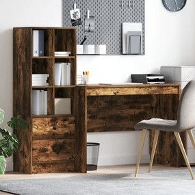 Mesa com Armazenamento Carvalho Fumado Madeira de Engenharia