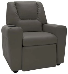 324043 vidaXL Poltrona reclinável infantil couro artificial antracite