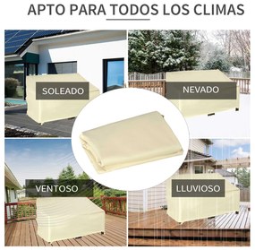 Capa Protetora para Baloiço 2 Lugares Capa Protetora de Móveis Impermeável Exterior Jardim Proteção contra Chuva e Sol 140x84x56/94cm Creme