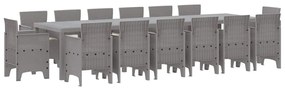Conjunto de Jantar de Jardim 15 pcs Cinzento-claro Largo