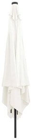 Parasol de Jardim Quadrado com Luzes LED 295x245 cm Areia Branca
