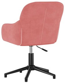 Cadeiras de jantar giratórias 2 pcs veludo rosa