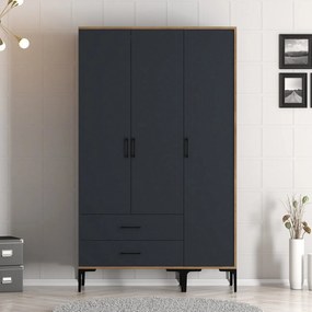 Roupeiro Kumsal ST – Nogueira e Antracite – 120x201,4x47,5 cm