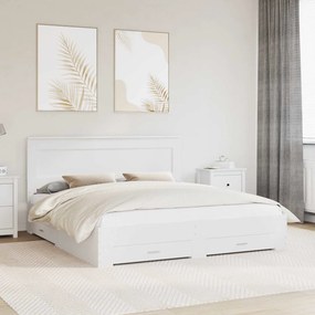 vidaXL Estrutura da Cama com gaveta com cabeceira Madeira processada