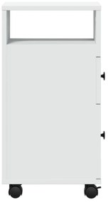 Armário de Casa de Banho estreito com rodas derivados de madeira branc