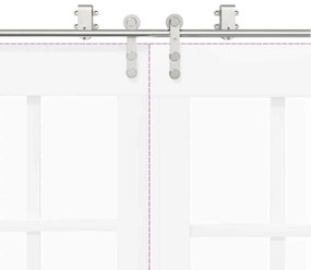 Kit ferragens p/ porta deslizante 400cm aço inoxidável prateado