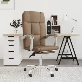 vidaXL Cadeira de escritório reclinável tecido castanho