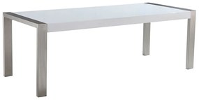 Mesa de jantar branca com tampo envernizado 220 x 90 cm ARCTIC I Beliani
