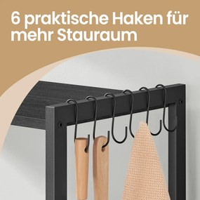 Estante de cozinha de 35 x 80 x 93,5 cm preta