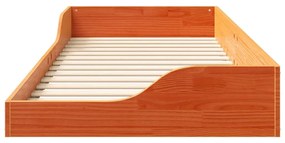 Estrutura de cama de chão Castanho-mel 100 x 210 cm