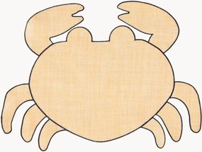 Individual de mesa em ráfia em forma de caranguejo com bordado Crab