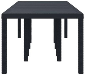 Mesa de Jardim vidaXL Antracite 300x100x73 cm Poly Rattan