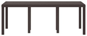 Mesa de Jardim vidaXL Marrom 200x100x73 cm em Rattan Sintético