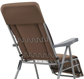 Cadeiras de jardim dobráveis com almofadões 2 pcs castanho