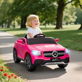 Carro Elétrico para Crianças Mercedes-Benz GLC Coupé 12V Controlo Remoto 2,4 G Motor Duplo MP3 Rosa