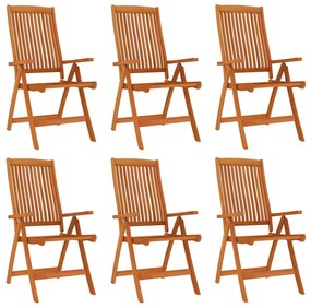 7 pcs conj. jantar para jardim madeira de eucalipto maciça