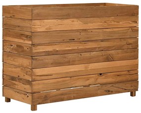 Vaso/floreira 100x40x72 cm madeira de teca reciclada e aço