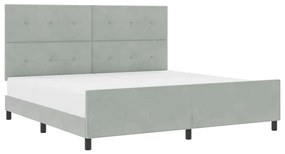 Cama vidaXL Cinza Claro 200x200 cm Veludo