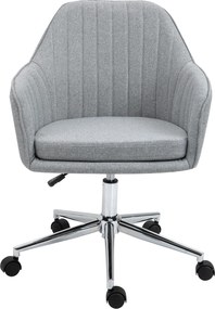 Vinsetto Cadeira Secretária Cadeira Giratória Operativa com Altura Ajustável Carga 120 kg 61x59x86-96 cm Cinza | Aosom Portugal