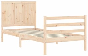 Estrutura cama de solteiro pequena c/ cabeceira madeira maciça