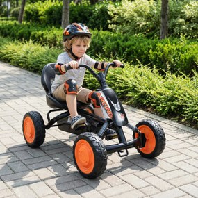 Kart a pedais para crianças com assento ajustável em 2 posições para crianças dos 3 aos 8 anos Capacidade de carga de 30 kg Preto