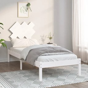 vidaXL Estrutura cama pequena solteiro 75x190 cm madeira maciça branco