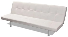 Sofá Cama Vivian - Cor Branco Nata - Em Couro Artificial e Estrutura e