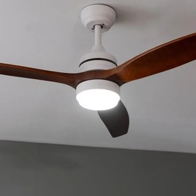 Ventoinha de teto EnergySilence Aero 5275 White&BlackWood de 40 W e 52’’ com motor DC, luz LED, dupla altura, controlo remoto,