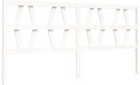 Estrutura de cama com cabeceira 200x200cm madeira maciça branco