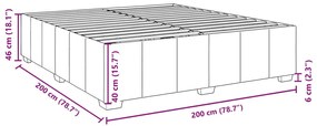 Estrutura de cama sem colchão 200x200 cm tecido cinzento-claro