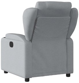 Poltrona de massagens reclinável elétrica tecido cinzento-claro