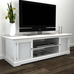 Móvel de TV em madeira branca