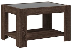 Mesa de centro c/ LEDs 73x53x45 cm derivados de madeira