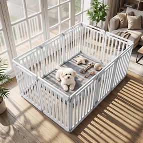 Recinto Modular para Cães, 53 x 81 cm, 9 Painéis Modulares, Branco