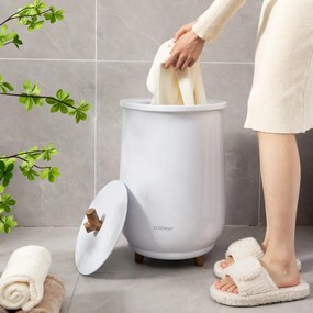 Aquecedor de Toalhas em Cubo 20L com 3 níveis de aquecimento, temporizador e desligamento automático Branco
