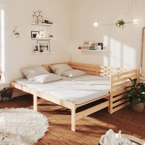 vidaXL Estrutura sofá-cama de puxar 2x(90x200) cm pinho maciço