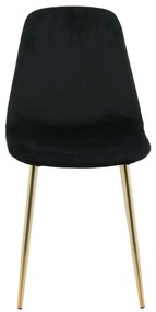 Cadeiras de jantar Polar 2 pcs veludo preto e latão