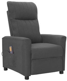 vidaXL Poltrona de massagens tecido cinzento-escuro