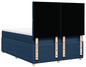 Cama com molas/colchão 140x200 cm tecido azul