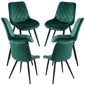 Pack 6 Cadeiras Min Veludo - Verde