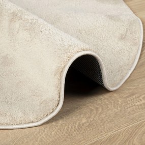 Tapete "HUARTE" de Pile Curto, Macio e Lavável Bege 80x150 cm