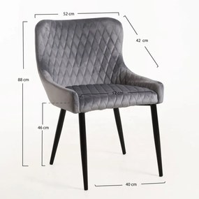 Cadeira Sanda Veludo - Cinza escuro
