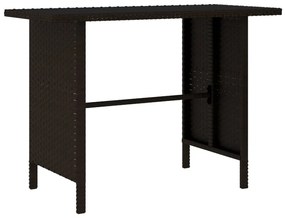 4 pcs conjunto lounge para jardim vime PE castanho