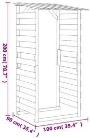 Pérgolas com telhados 2 pcs pinho impregnado 100x90x200 cm