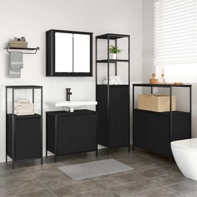 vidaXL Conjunto de Móveis para Banheiro 5 pcs Preto 76.5 x 35 x 95 cm