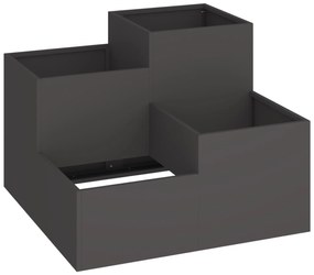 Jardineira vidaXL 80x80x60 cm Aço Preto