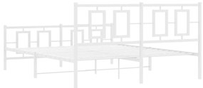 Estrutura de cama com cabeceira e pés 160x200 cm metal branco