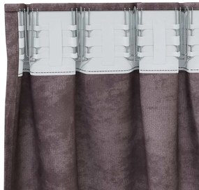 Cortina de Veludo 2 peças com Ilhós Castanho 260 x 140 cm